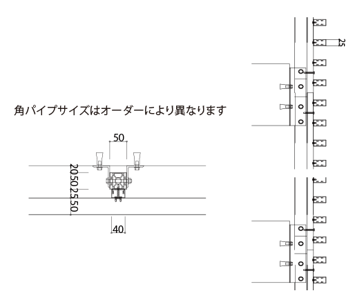 外装　横ルーバー　図面